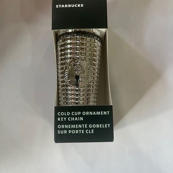 Starbucks Silver Grid Cold Cup Keychain - Picture 1 of 3